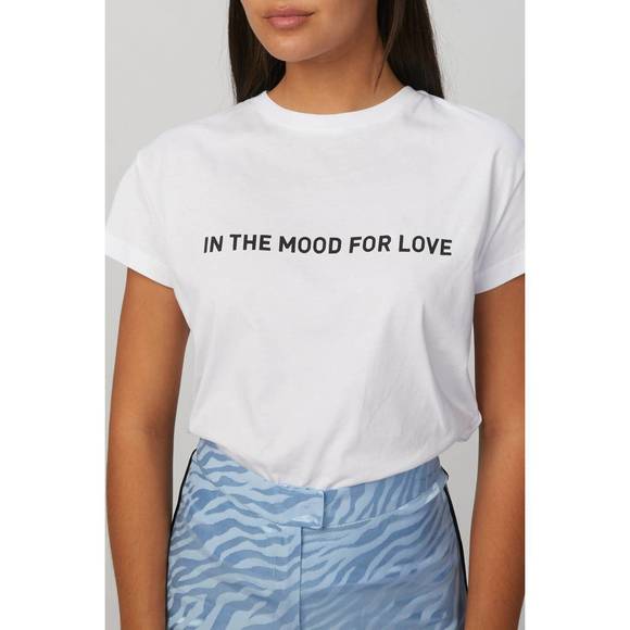 NEW IN THE MOOD FOR LOVE ana t-shirt top in white/black - Picture 1 of 5